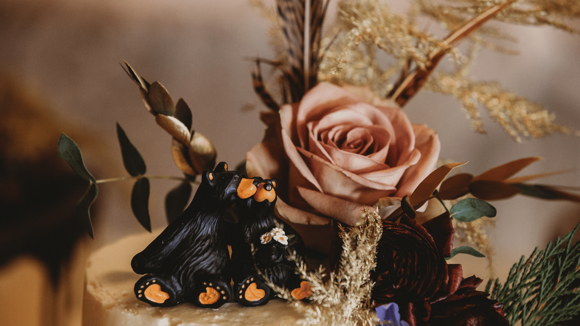 Boho Glam Wedding Cake Topper