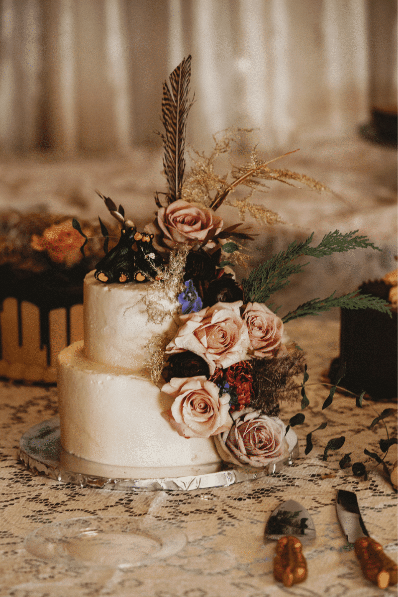 Boho Glam Budget Wedding Cake